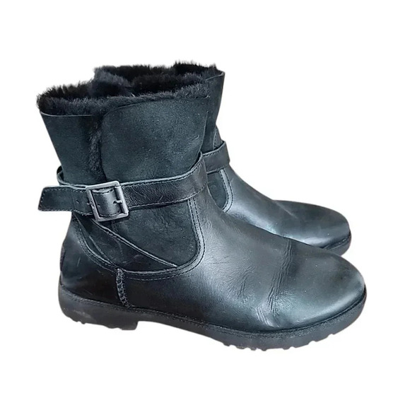 Ugg Leather and Fur lined boots. Size 8 - Picture 3 of 13